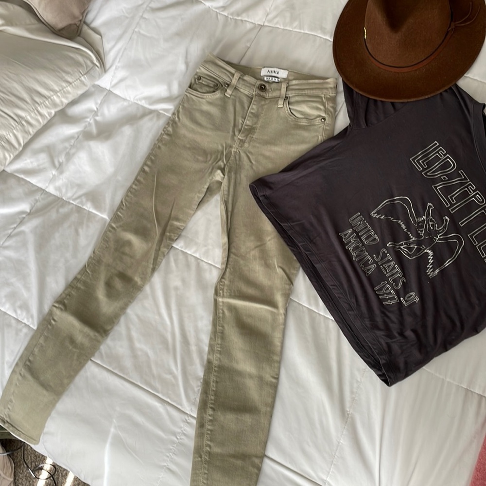 Pistola light green high waisted jeans